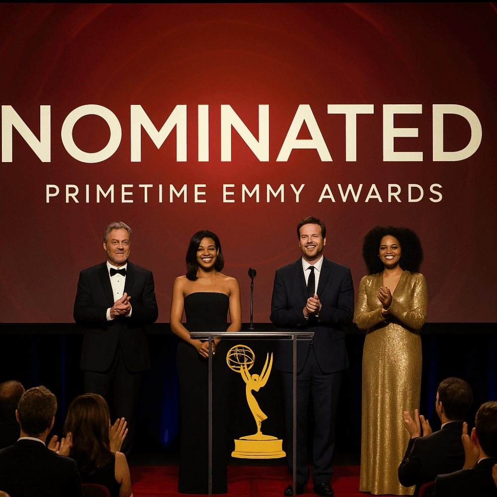 Escena de una ceremonia de los Premios Primetime Emmy, destacando la celebración del talento en la televisión. Foto: Cortesía