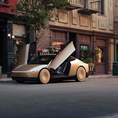 Tesla sorprendió con un tuit mostrando vehículos y robots dorados, prometiendo innovación en transporte y tecnología. ¿El Robotaxi y Optimus liderarán esta nueva era? ¡Descubre los detalles! (Foto: Tesla/Tuit oficial).