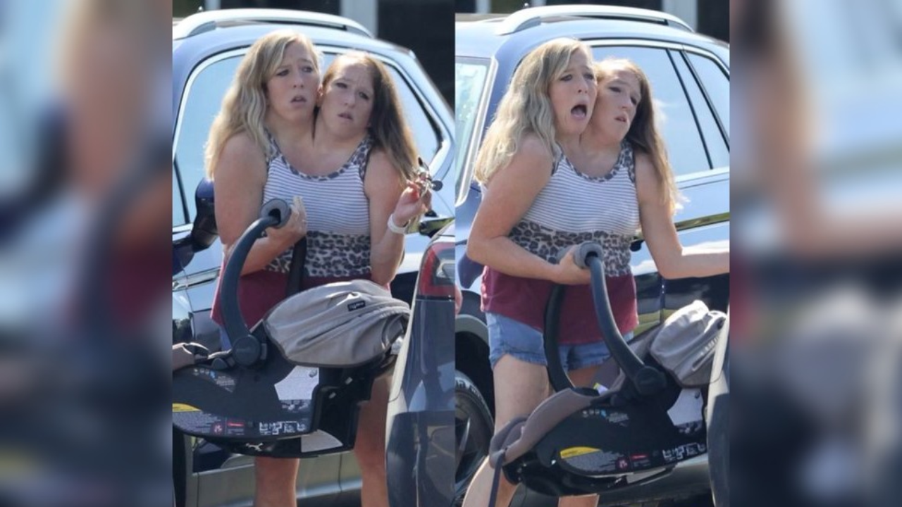 Abby y Brittany con su bebé en el estacionamiento de McDonald's. Fotos: @porqueTTarg