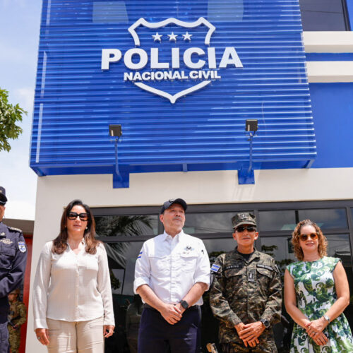 Inauguran estación policial en La Campanera, Soyapango, parte del plan de seguridad. Foto: Cortesía.
