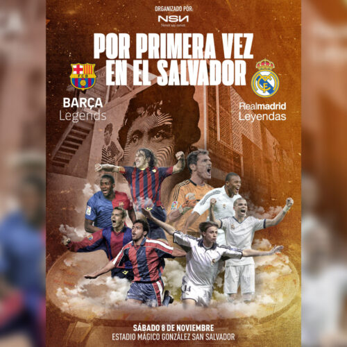 Cartel promocional del Clásico de Leyendas entre Real Madrid y Barcelona en el Estadio Jorge "Mágico" González. Foto: funcapital.