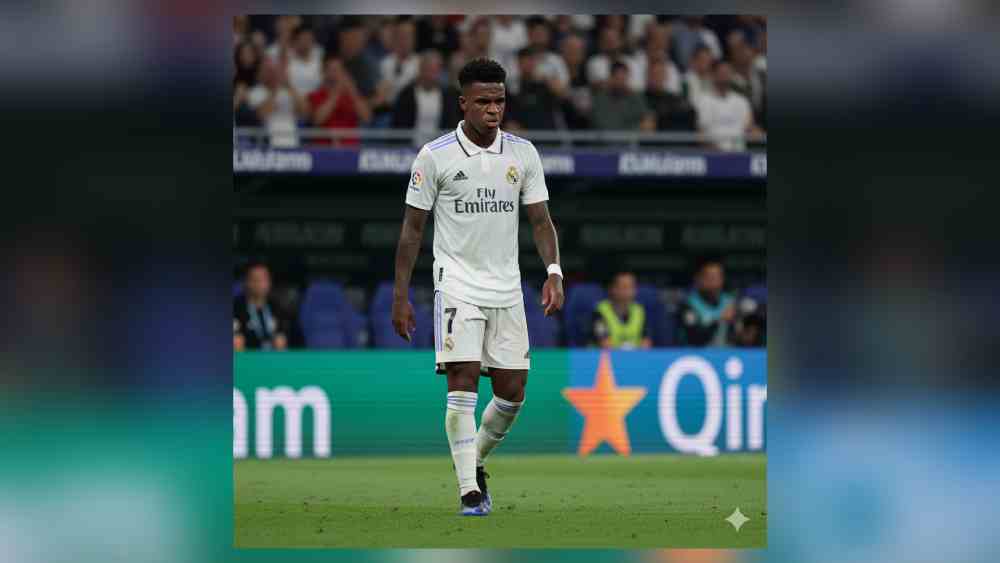 Ilustración creada con IA sobre Vinícius Júnior saliendo del campo tras ser sustituido en el Clásico.
