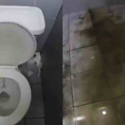 Periodista guatemalteco critica los baños del Cuscatlán. La afición salvadoreña le da la razón. Mira las fotos. Captura de pantalla.