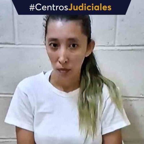 SOCIA DEL TENCHIS. Junto con Andrea Arely Villanueva, ambos fueron hallados culpables de los delitos de extorsión agravada y agrupaciones ilícitas. Foto: @JuzgadosSV