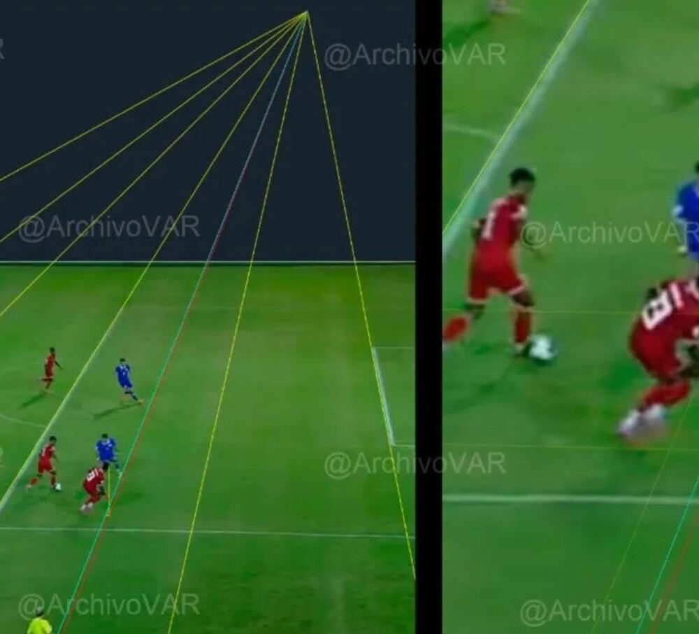 Imágenes del VAR muestran el polémico gol de Panamá contra El Salvador, cuestionado por Neto Sanabria. Foto: Cortesía.