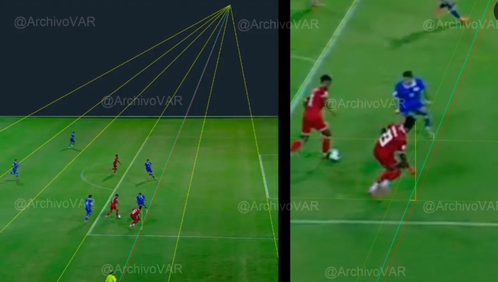 Imágenes del VAR muestran el polémico gol de Panamá contra El Salvador, cuestionado por Neto Sanabria. Foto: Cortesía.
