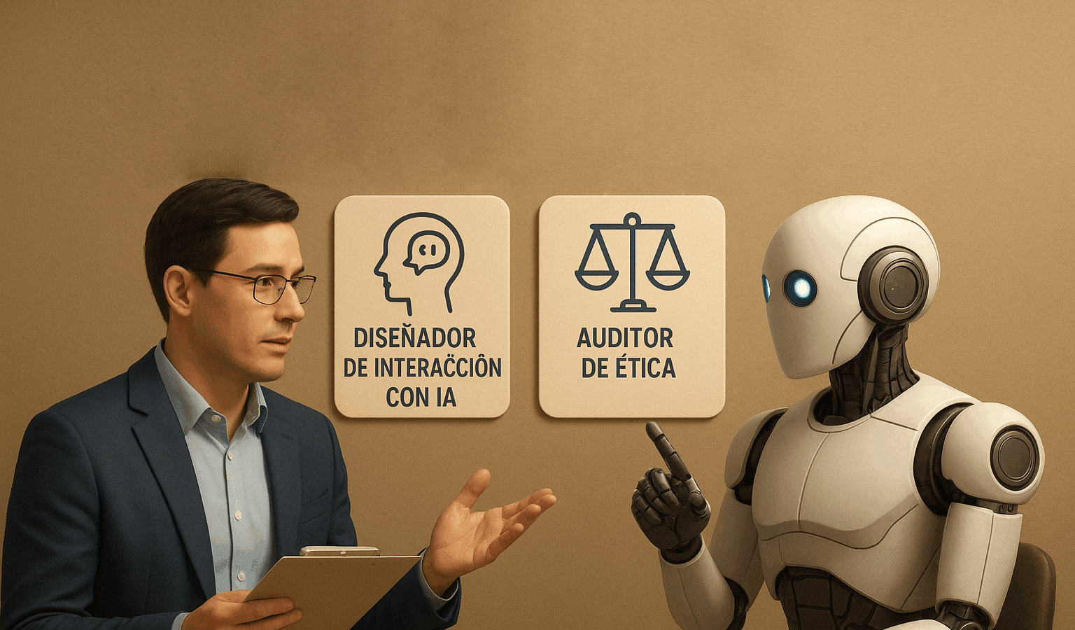 Nuevas profesiones en inteligencia artificial incluyen diseño de interacción con IA y auditoría de ética. Foto: Ilustración