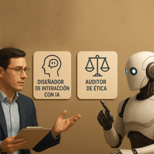 Nuevas profesiones en inteligencia artificial incluyen diseño de interacción con IA y auditoría de ética. Foto: Ilustración