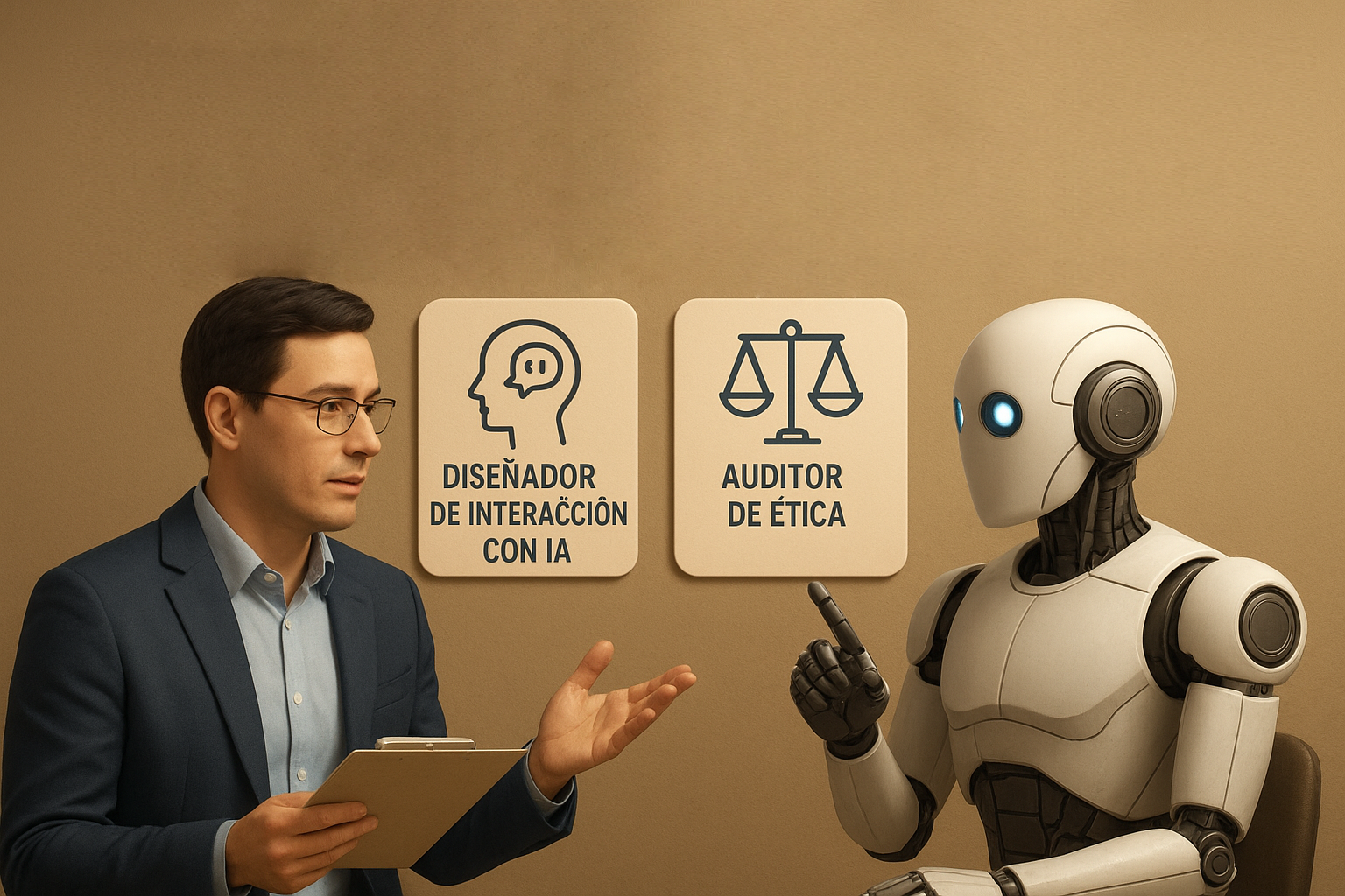 Nuevas profesiones en inteligencia artificial incluyen diseño de interacción con IA y auditoría de ética. Foto: Ilustración