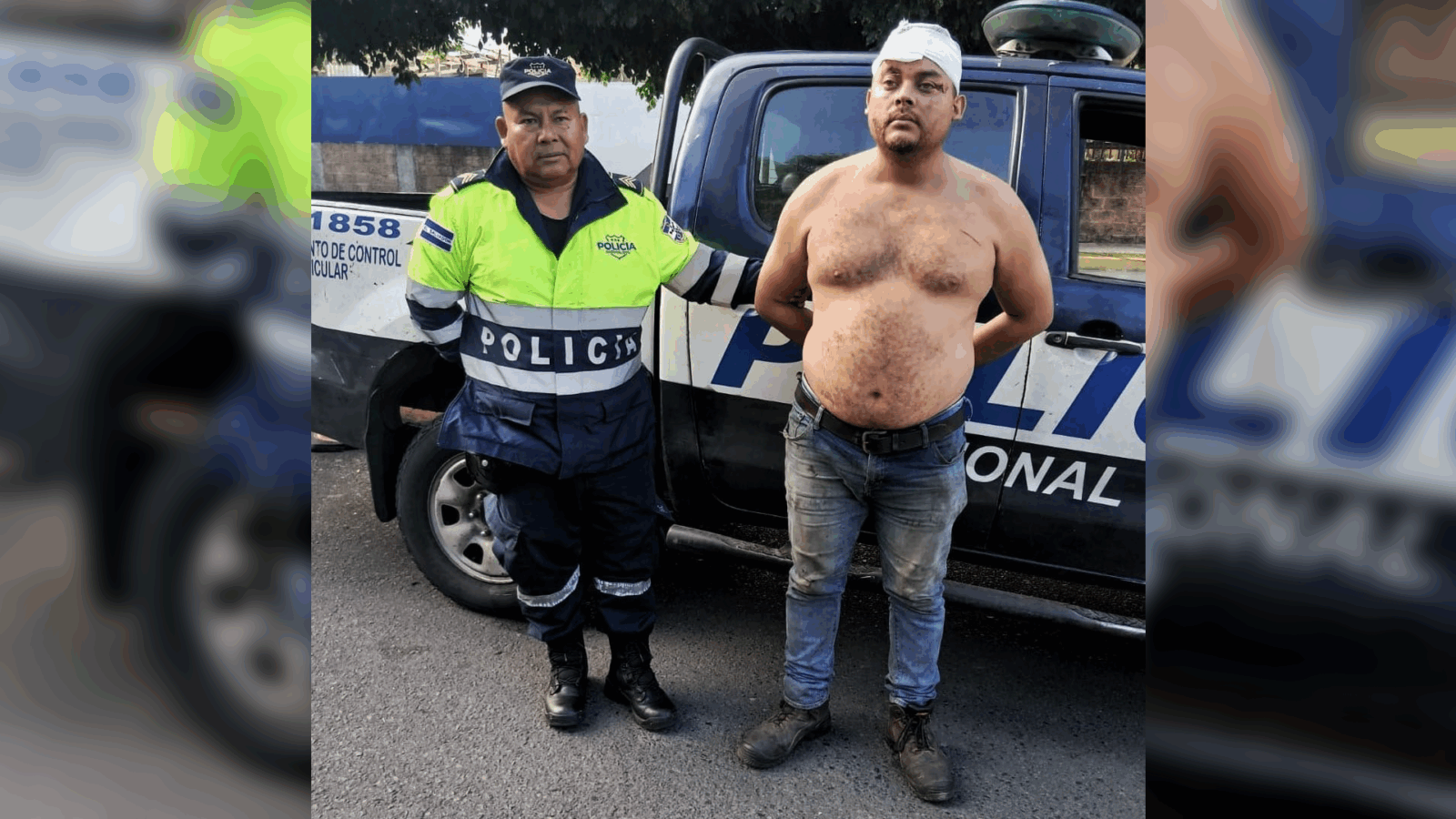 Javier Francisco Solórzano, detenido por la PNC tras causar accidente fatal en Carretera a Comalapa con 191° de alcohol. Foto: @PNCSV.