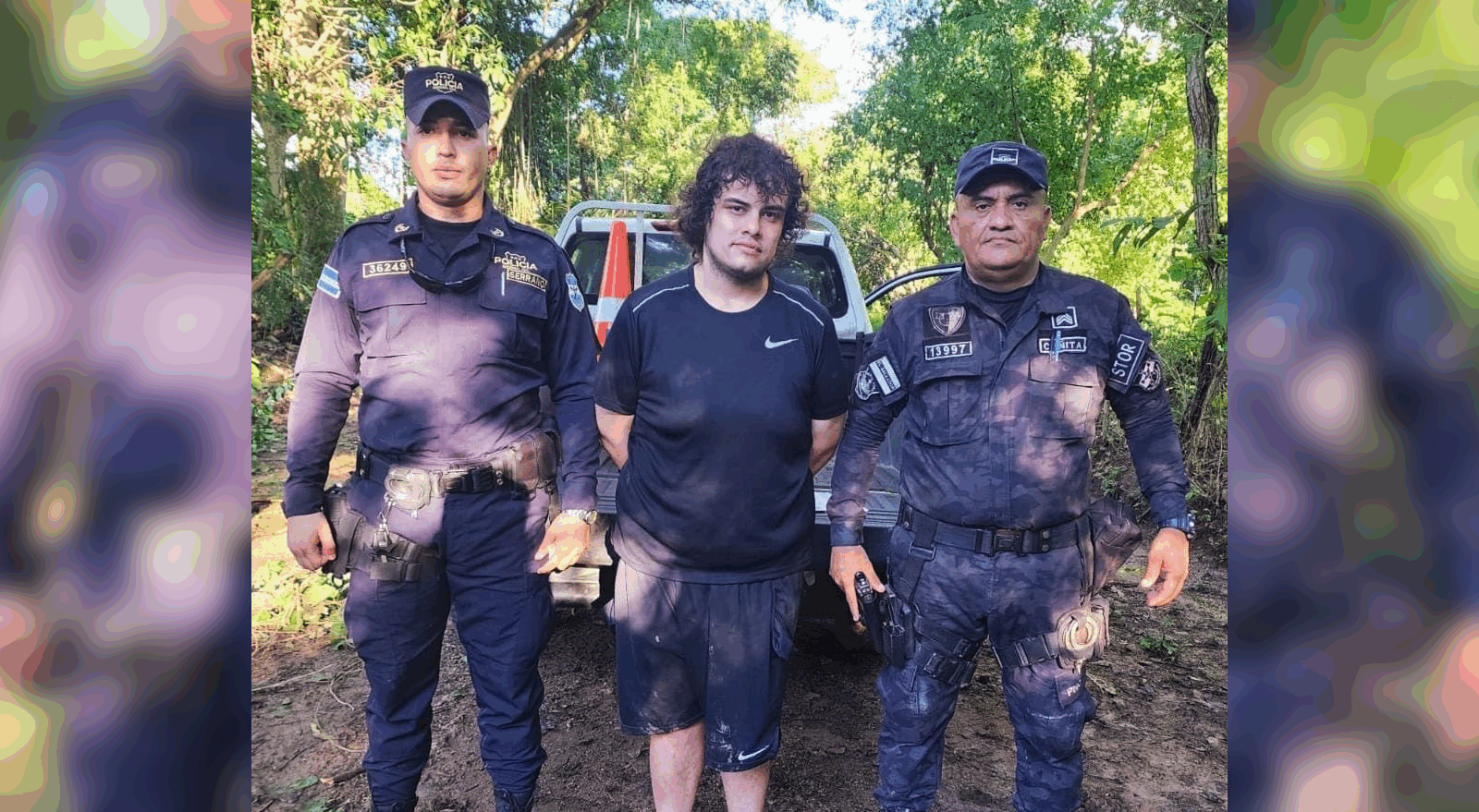 Elibel Dannilson Alvarenga Flores, capturado por hurto agravado de vehículo en Chalatenango. Foto: @PNCSV.