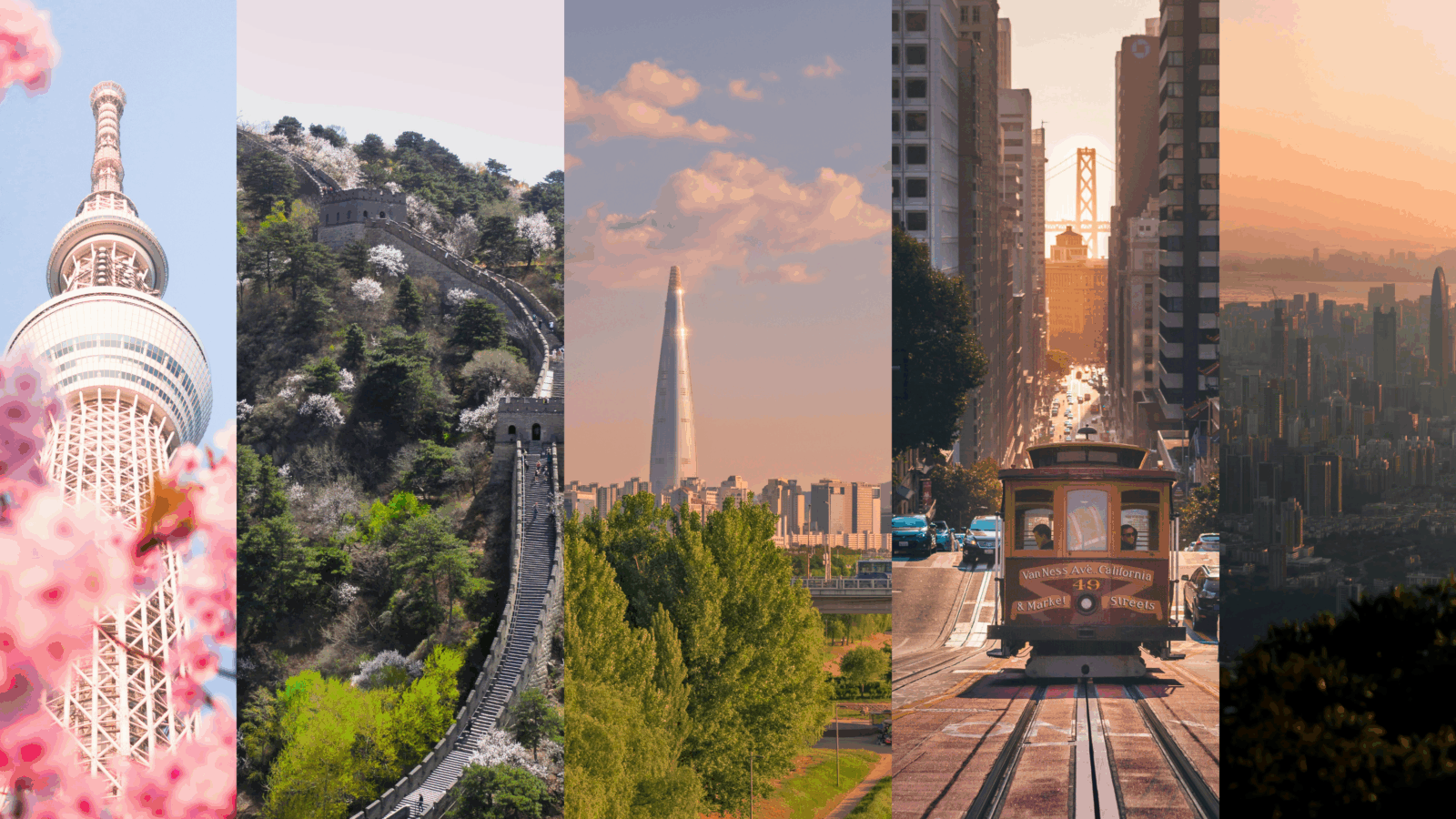 Shenzhen, Tokio, San Francisco, Pekín y Seúl son las ciudades más avanzadas tecnológicamente. Foto: Unplash / (Weichao Deng), (Atul Vinayak), (Atul Vinayak), (Sean Robertson), (Minku Kang)