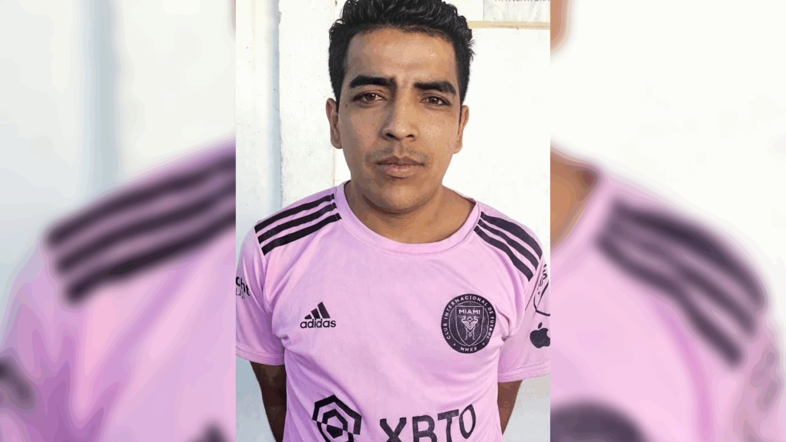 Jonathan Alexander Caridad Caridad, de 34 años, detenido por la PNC en Colón, La Libertad, tras agredir a un hombre con una llave cangreja. Foto: @PNCSV