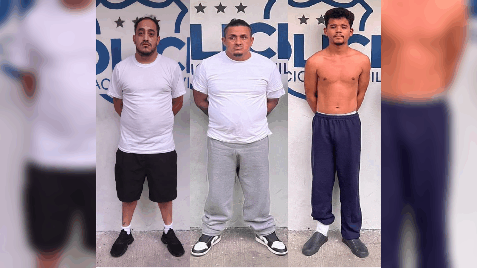 La Policía Nacional Civil (PNC) detuvo a tres presuntos pandilleros en el Aeropuerto Internacional de El Salvador. Foto: @PNCSV.