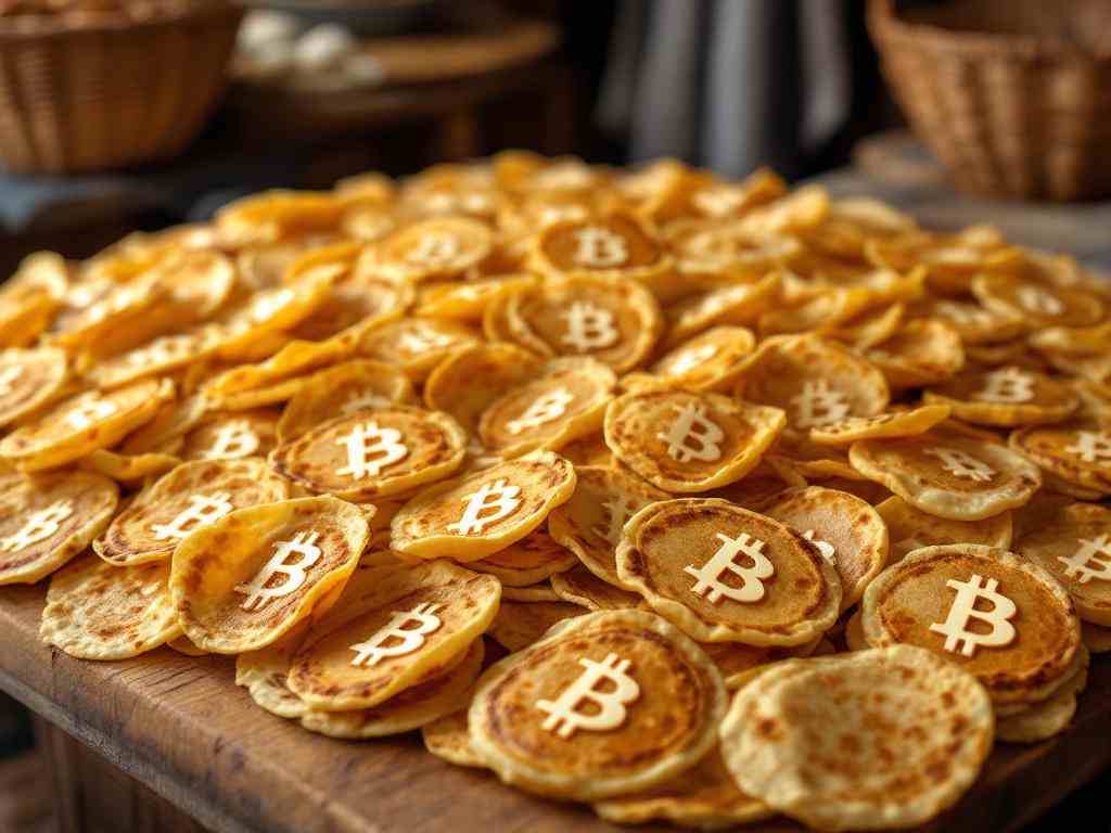 La ONBTC repartirá 21,000 pupusas gratuitas en el evento "Bitcoin Histórico" el 12 de noviembre en San Salvador. ¡Un símbolo de abundancia y sostenibilidad! Ilustración IA