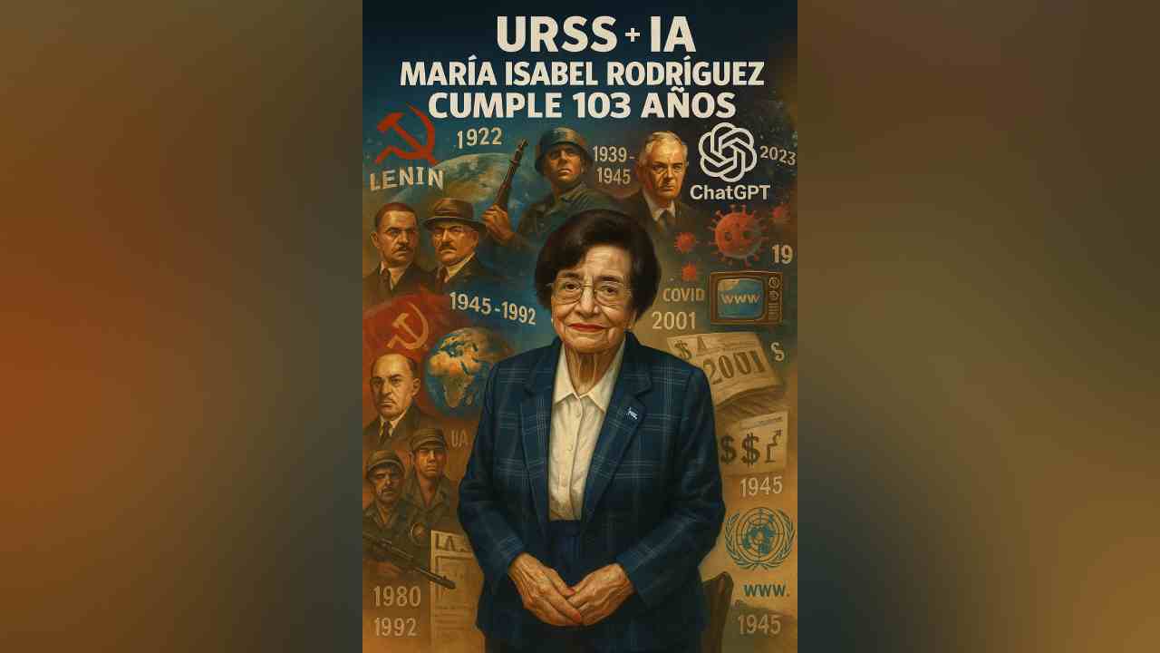 👵🏽 Homenaje a la centenaria: De la URSS a la IA, los 103 años de la Dra. María Isabel Rodríguez. La pionera salvadoreña ha visto la Matanza de 1932, la Guerra Civil y el Régimen de Excepción. Una vida dedicada al país. ¡Felicidades, Doctora! Ilustración creada con IA