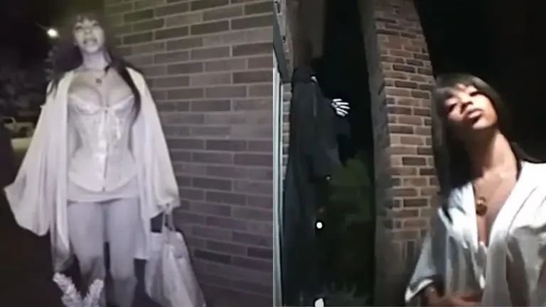 Una mujer sospechosa de robar paquetes durante Halloween en Texas usó a una niña para bloquear las cámaras. Foto: Cortesía.