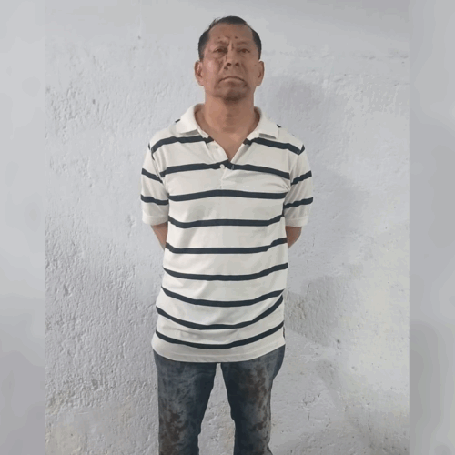 Carbilio Guevara Najarro, detenido por lesiones con arma de fuego en San Salvador. Foto: @PNCSV