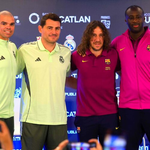 Pepe, exjugador del Real Madrid, durante la conferencia de prensa del Clásico de Leyendas. Foto: @indeselsalvador