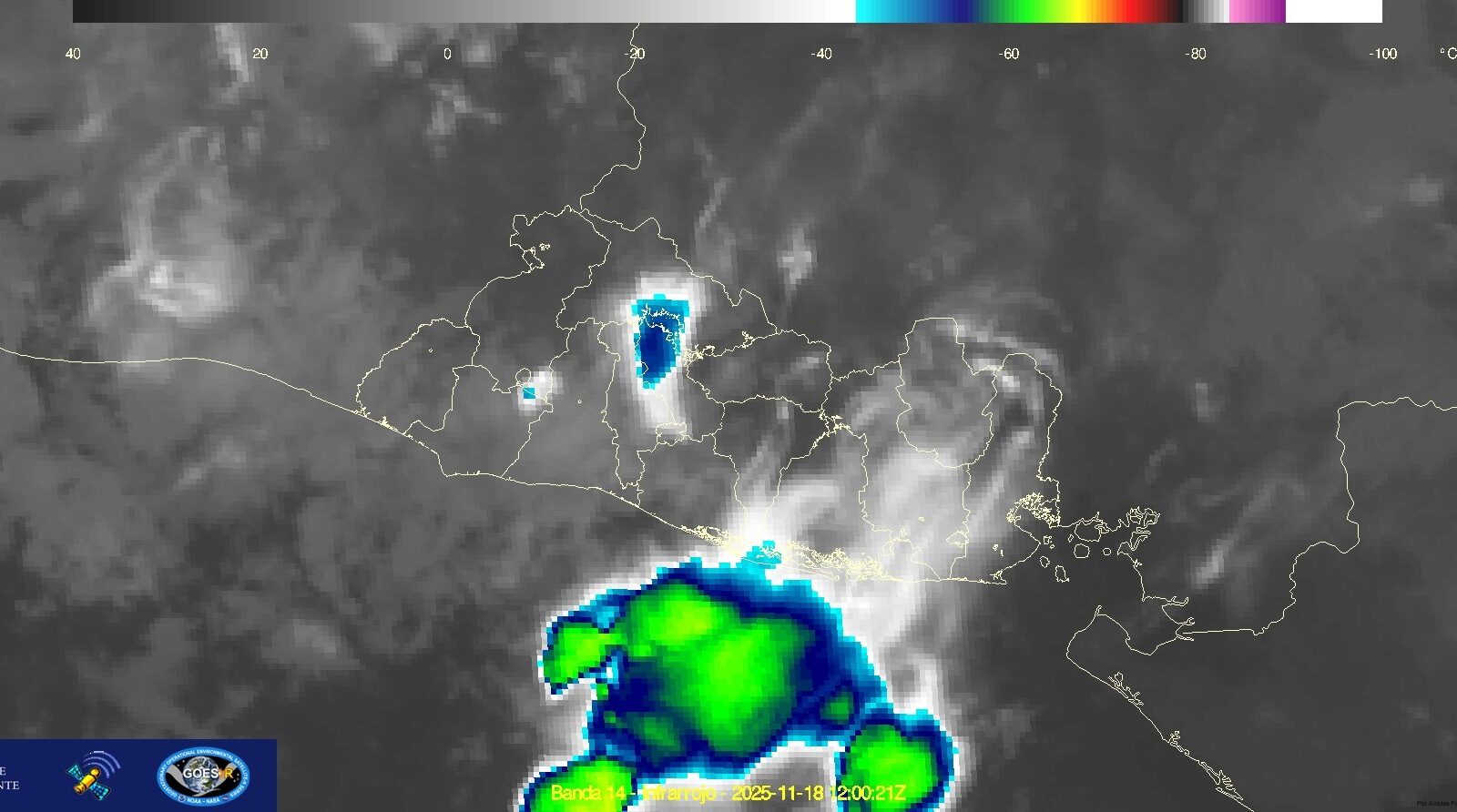 Distribución de lluvias en El Salvador, con mayor acumulación en el AMSS y zonas de Sonsonate. Fuente: @MedioAmbienteSV.
