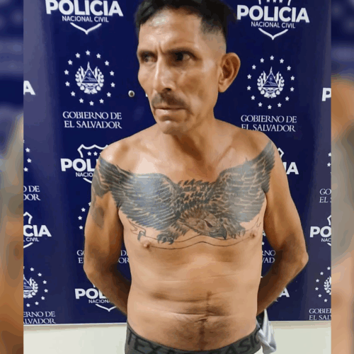Irving Omar Cruz Bairez, alias "Cabra", pandillero de la 18R capturado en Zacatecoluca. Tiene antecedentes por extorsión, acoso sexual y resistencia. Foto: PNCSV.