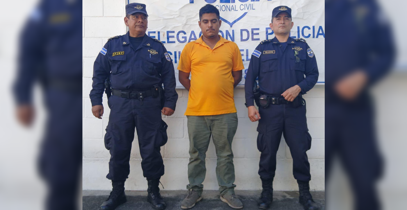 Samuel Antonio Rosales García, motorista de la ruta 109, capturado por la PNC tras atropellar y matar a un peatón en Ciudad Delgado. Foto: PNCSV.
