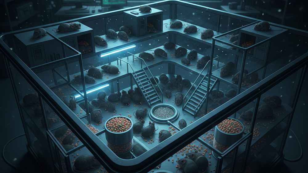 El presidente Nayib Bukele impacta las redes con el experimento de los ratones Universe 25, una colonia que se extinguió en su propia utopía de recursos ilimitados. ¿Es una advertencia directa sobre el futuro de nuestra sociedad?Ilustración IA