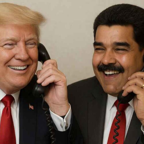 El diario The New York Times reveló que Trump y Maduro hablaron por teléfono. El contacto directo entre el expresidente y el líder venezolano podría significar un giro de 180 grados en la política exterior de EE. UU. Ilustración IA