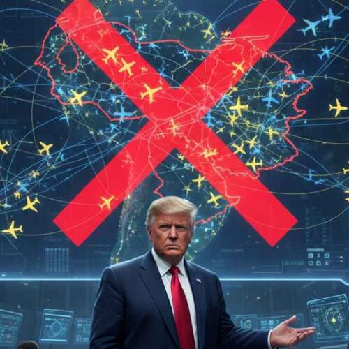 El presidente Donald Trump ha ordenado el cierre del espacio aéreo venezolano, dirigida a aerolíneas y grupos criminales. La medida despierta dudas sobre su legalidad y las implicaciones para el tráfico aéreo internacional y la soberanía de Venezuela. Ilustración IA