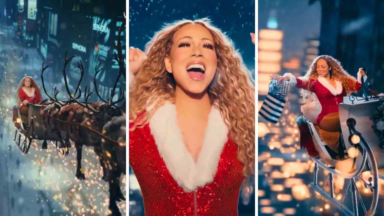 Mariah Carey, la Reina de la Navidad, ilumina las fiestas con su nuevo video y una colaboración especial que une música y magia navideña. Captura de pantalla