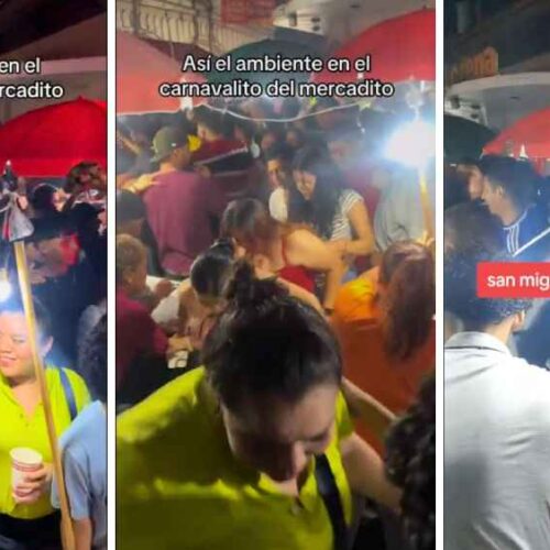 Momentos de pánico y desorden capturados por usuarios en redes sociales muestran a la multitud huyendo, ante el riesgo de una estampida humana en San Miguel. Captura de pantalla