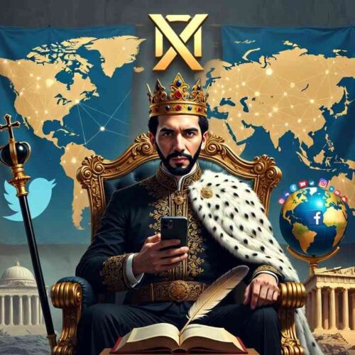 El presidente Nayib Bukele fue reconocido como el "rey indiscutido de redes sociales" en LatAm, pero respondió con una corrección: "¿Quieres decir rey filósofo?". Descubre la referencia platónica y el mensaje detrás de su dominio digital. Ilustración IA