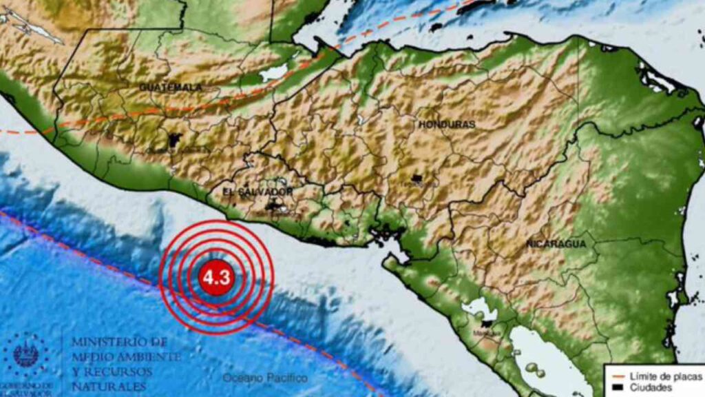 El MARN reportó un sismo de magnitud 4.3 con epicentro frente a la costa de Sonsonate en la tarde del jueves. Se descarta la alerta de tsunami. Foto: MARN