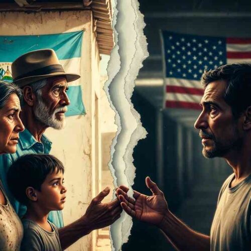 El Departamento de Seguridad Nacional (DHS) de EE.UU. puso fin a los programas de parole de reunificación familiar para ciudadanos de El Salvador y otros seis países. Ilustración IA