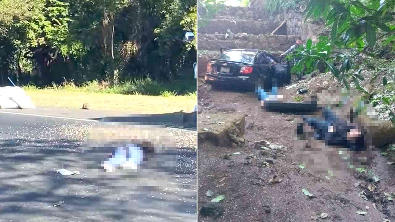 Socorristas atendieron dos accidentes viales graves, uno con un fallecido en San Vicente y otro con dos heridos tras caer a una barranca en Usulután. Fotos: Comandos de Salvamento