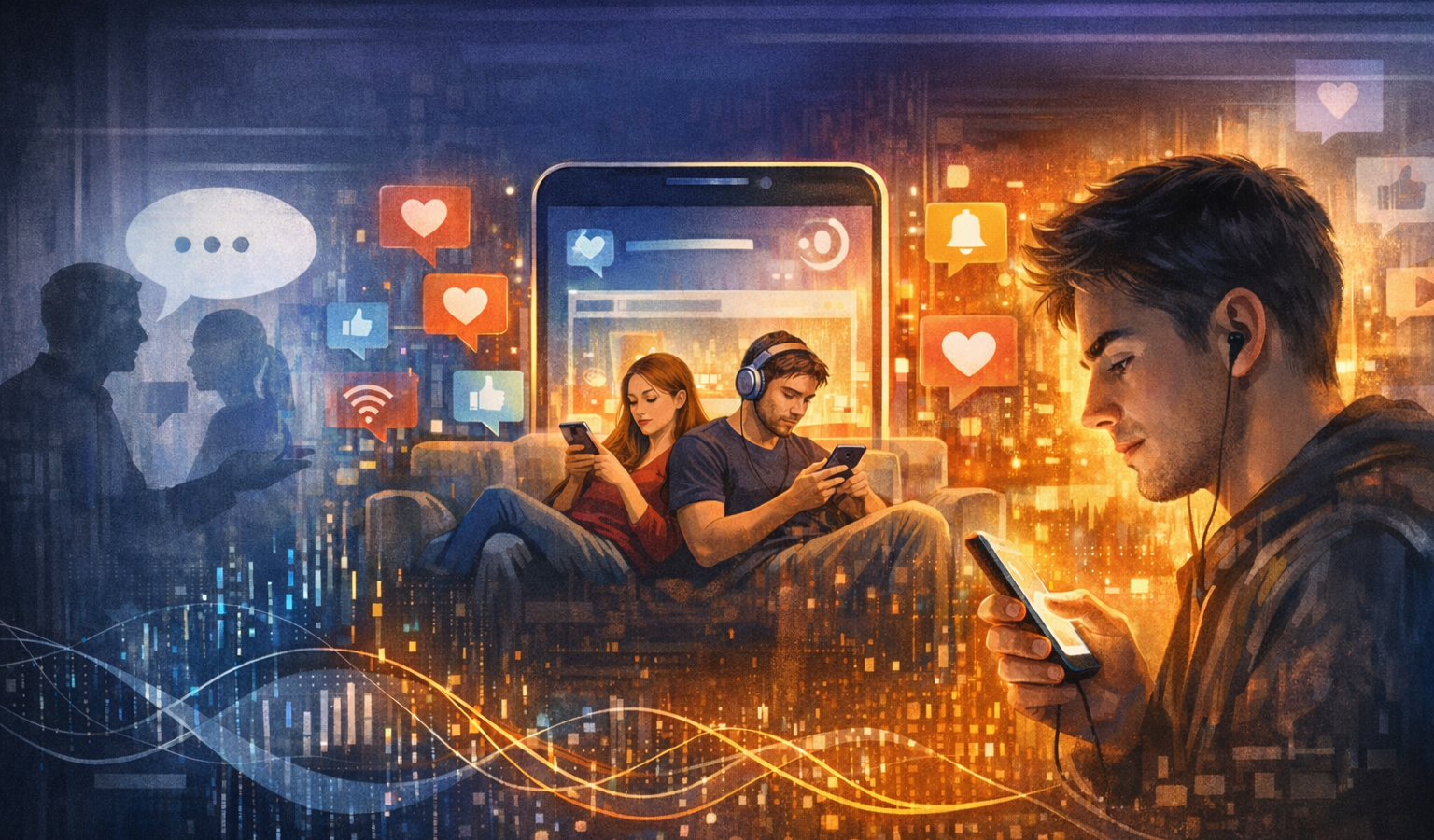 Expertos analizan cómo las redes sociales han mutado de canales de diálogo a fuentes de consumo pasivo, transformando el paradigma digital actual. Foto: Ilustración.