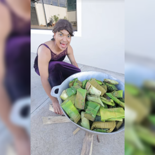 El comediante Alfredo Larin documenta su "calvario gástrico" tras ser perseguido por tamales en cada rincón de su casa durante las fiestas de fin de año. Foto: @Alfredolarin.