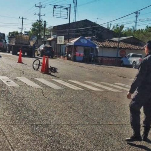 Un hombre perdió la vida tras invadir el carril e impactar contra un vehículo en el km 159 de la carretera Panamericana, en San Miguel. Foto: PNCSV.