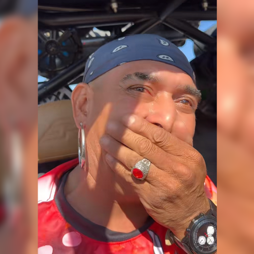 El Hermano Fausto subestimó la potencia de un Polaris turbo, pero al acelerar, su reacción de susto y sorpresa se volvió viral. "¡Coma mierda, sí jalaba!", gritó el tiktoker, quien pensó que el vehículo era una "tortuga". Foto: @hermanofausto.