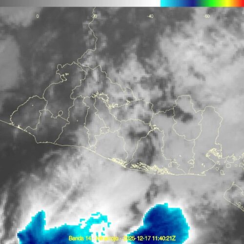 El MARN informa que este 17 de diciembre prevalecerá la Nubosidad parcial en todo el país, sin probabilidad de lluvias durante la mañana. Foto: @MedioAmbienteSV