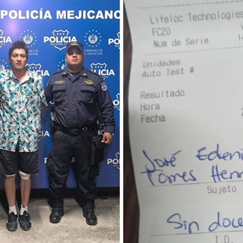 Con un nivel de Alcoholemia de 332°, José Torres Henríquez fue arrestado por la PNC tras causar daños materiales en un accidente en Mejicanos. Foto: Archivo