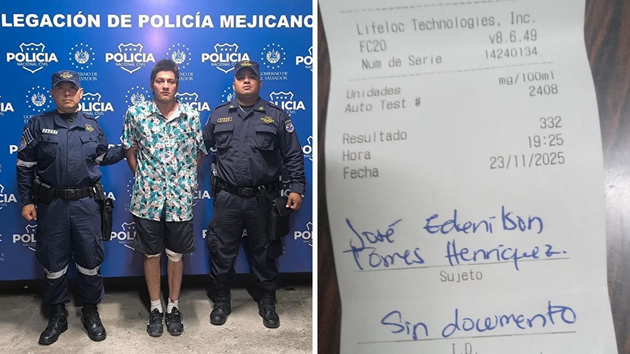 Con un nivel de Alcoholemia de 332°, José Torres Henríquez fue arrestado por la PNC tras causar daños materiales en un accidente en Mejicanos. Foto: Archivo