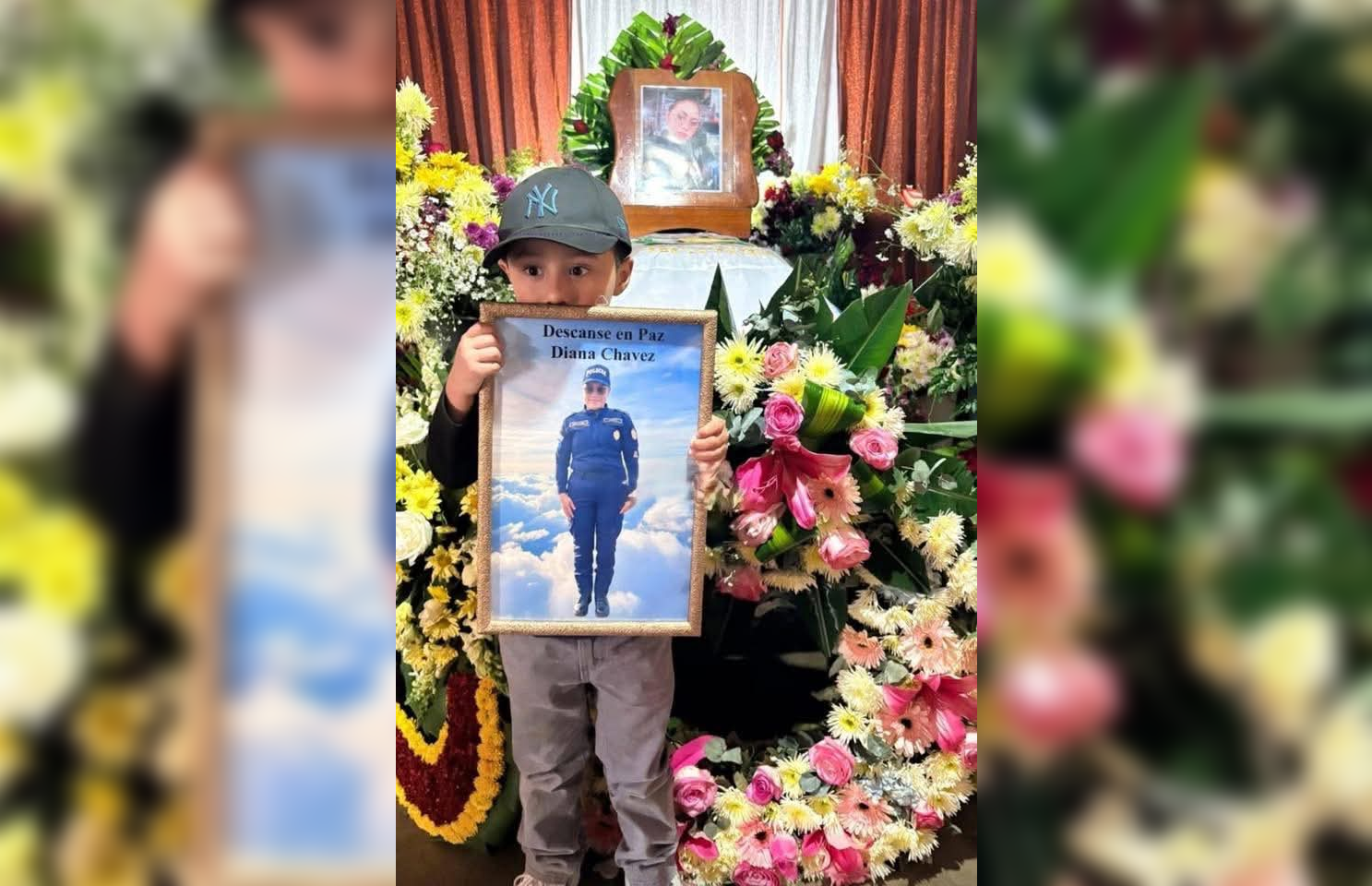 El pequeño Jadiel André despidió a su madre, la agente Diana Chávez, víctima de una brutal ola de ataques de pandillas contra la policía en Guatemala. Foto: Cortesía.
