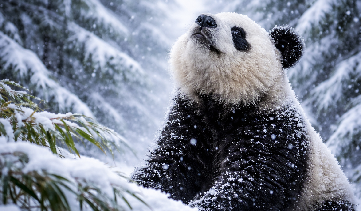 Bao Li y Qing Bao, los pandas del Zoológico Nacional de Washington, jugaron sobre la nieve tras el paso de la tormenta invernal. Foto: Ilustración.