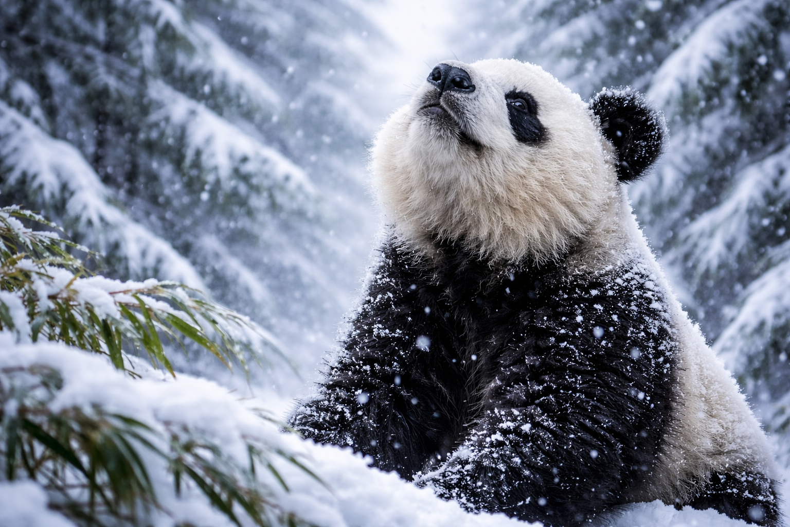 Bao Li y Qing Bao, los pandas del Zoológico Nacional de Washington, jugaron sobre la nieve tras el paso de la tormenta invernal. Foto: Ilustración.