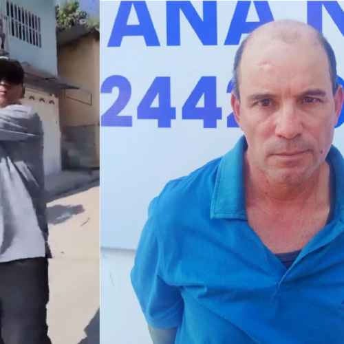 La Policía Nacional Civil (PNC) capturó a Edwin Alejandro Jaco Mancía, de 49 años, tras viralizarse un video donde agrede brutalmente a una mujer de 32 años en Metapán. El sujeto enfrentará cargos por lesiones y amenazas de muerte. Foto: PNCSV.