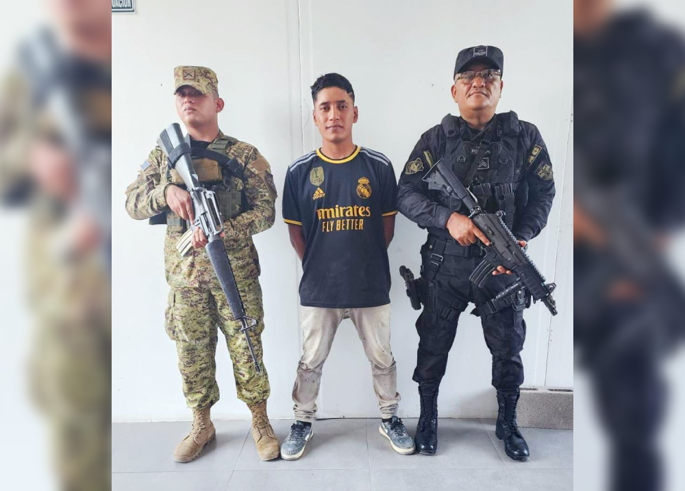 Erick Alexander Sánchez, alias "Guabina", fue ubicado en Tejutla. Posee un amplio historial por homicidio, extorsión y nexos con la MS-13. Las autoridades lo buscaban por agrupaciones ilícitas. Foto: @PNCSV.