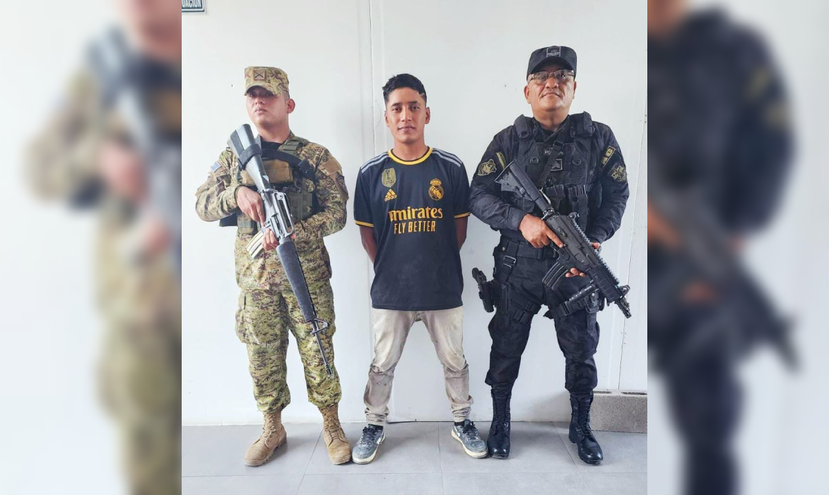 Erick Alexander Sánchez, alias "Guabina", fue ubicado en Tejutla. Posee un amplio historial por homicidio, extorsión y nexos con la MS-13. Las autoridades lo buscaban por agrupaciones ilícitas. Foto: @PNCSV.