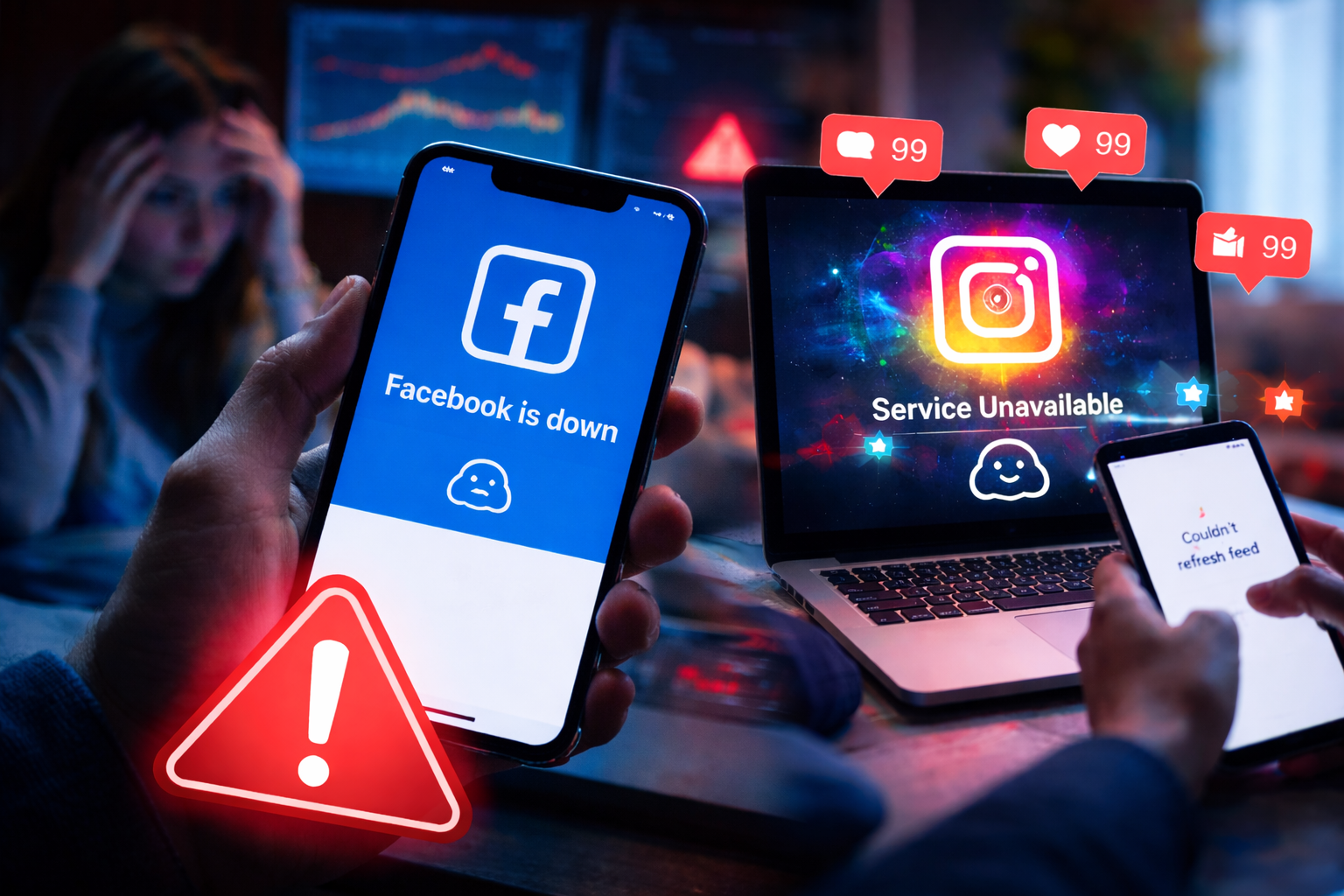 Una falla masiva en los servidores de Meta dejó a millones de usuarios sin acceso a Facebook e Instagram durante horas. El colapso afectó herramientas clave como Meta Business Suite. #Meta #CaídaGlobal. Foto: Archivo.