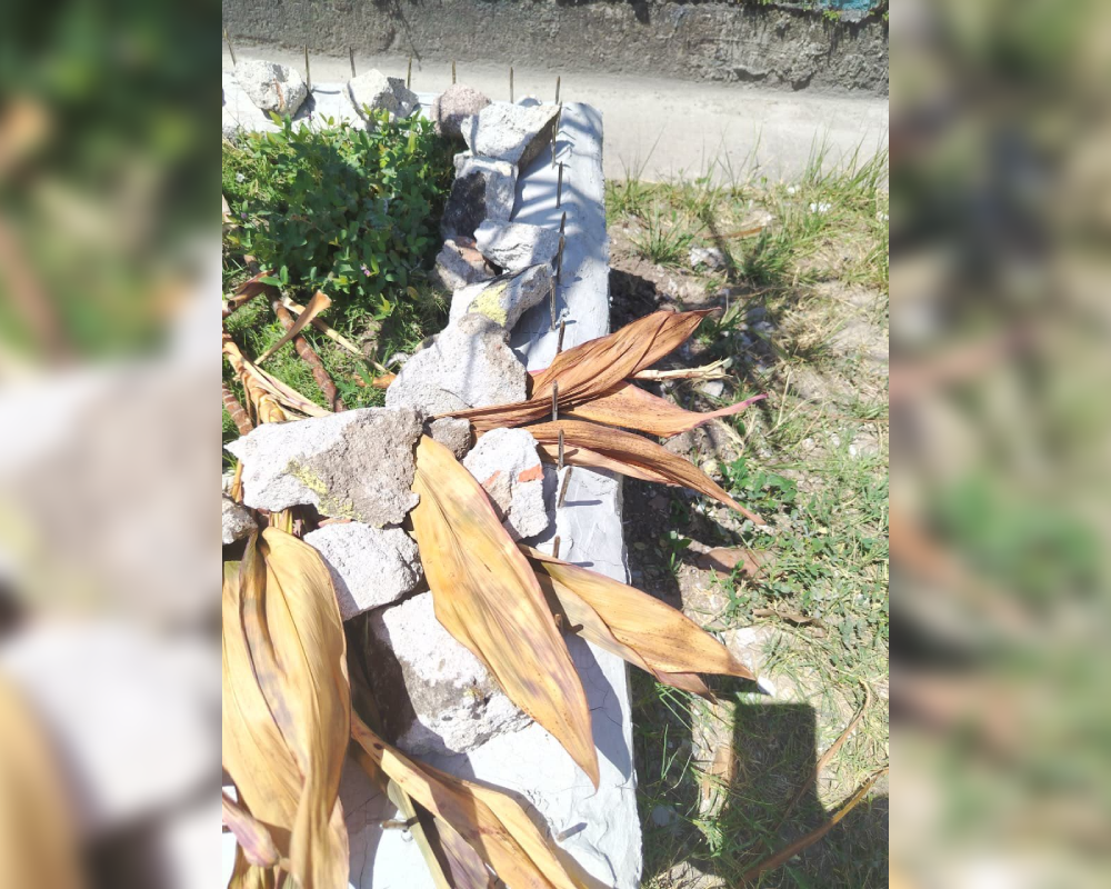 Agentes del CAM verificaron y retiraron los clavos instalados en las maceteras para evitar tragedias frente a la Escuela Parvularia Colonia Atlacatl.